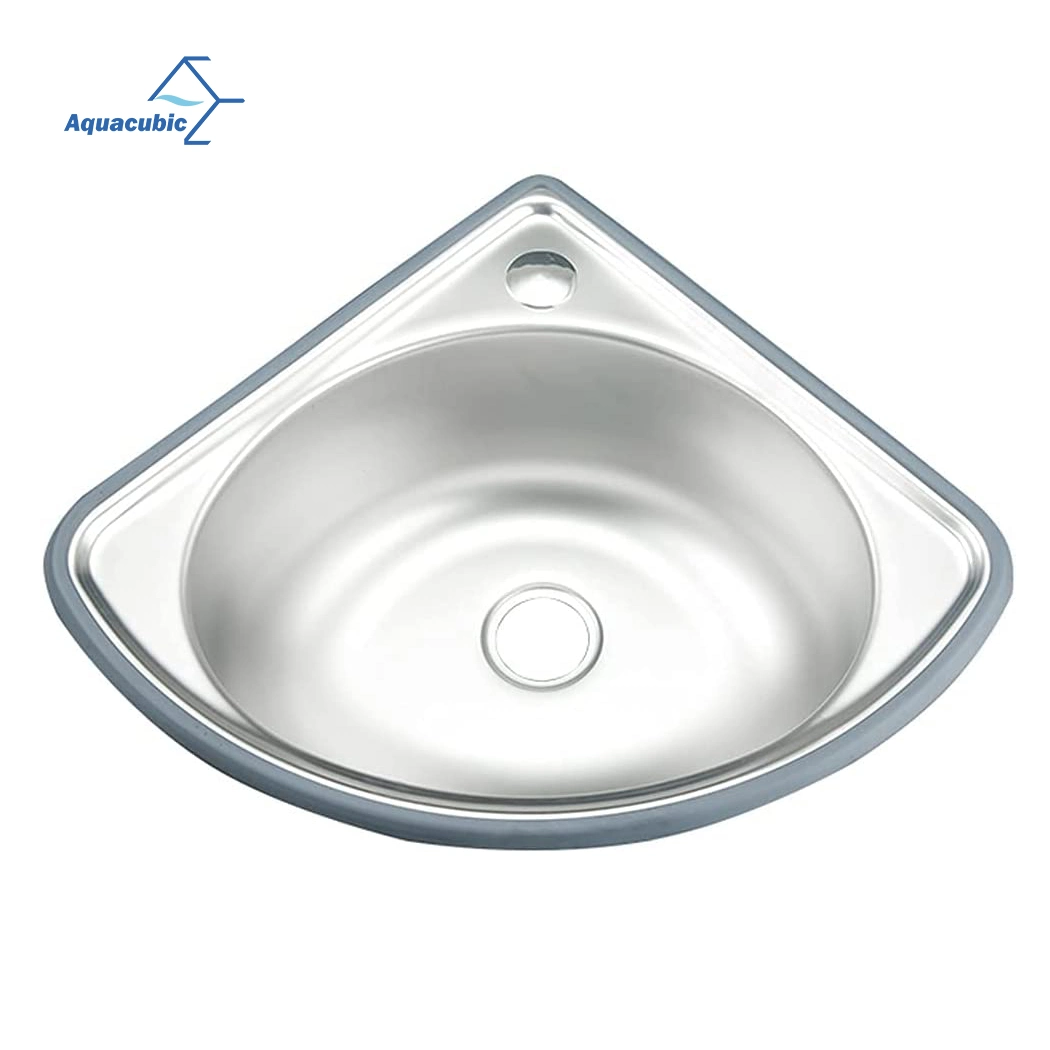 Aquacubic Factory Price Deep Drawn Press Undermount 201 Stainless Steel Single Bowl Sector Kitchen Sink