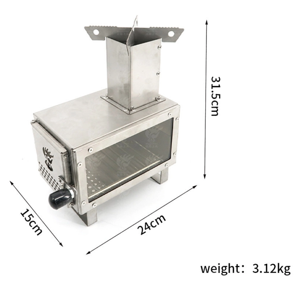 Lightweight Mini Wood Stove with Chimney Stainless Steel and Carbon Steel Camping Stove Bl23305